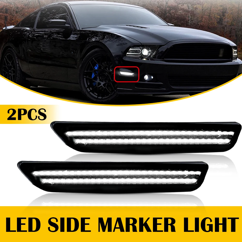 2Pcs For Car Mustang LED Rear Side Marker Lamp Lights For Ford Mustang 2010 2011 2012 2013 2014 Accessories White Red Yellow 12V
