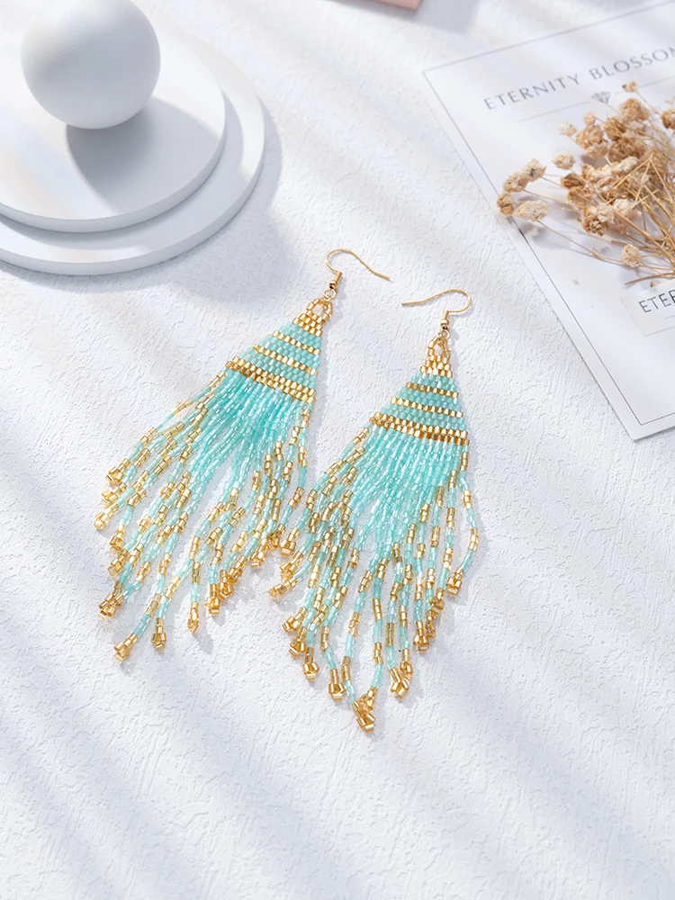 

YUOKIAA Trending Earrings for Women 2022 Luxury Miyuki Seed Beads Dangle Earrings Summer Boho Party Friendship Fashion Jewelry