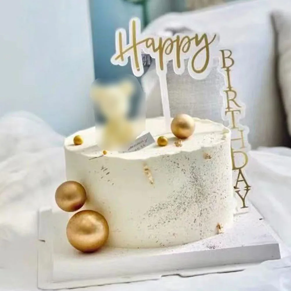 

1 шт. новые черные и золотые акриловые топперы для торта, для детской вечеринки, украшения для дня рождения, товары для детского праздника, ин...