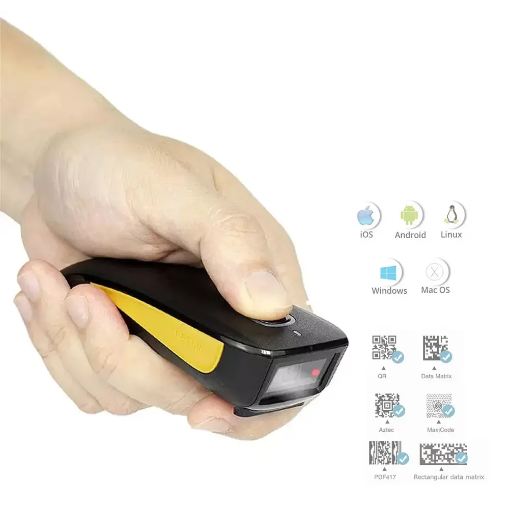 Фото Беспроводной портативный сканер штрих-кодов NETUM C750 Mini 2D CMOS с Bluetooth для считывания QR-кодов №1