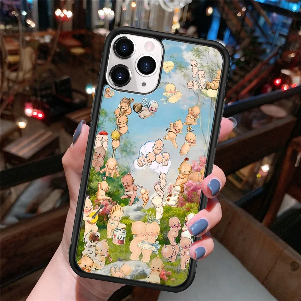 Милый детский чехол для телефона K-Kewpie силиконовый из ПК + ТПУ iPhone 11 12 13 14 15 16 Plus Pro Max