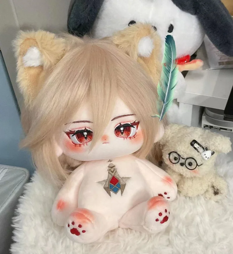 

20CM Game Anime Genshin Impact Cosplay Kaveh Soft Adorable Doll Clothing High Temperature Silk Hair Ears Plush Christmas Gift