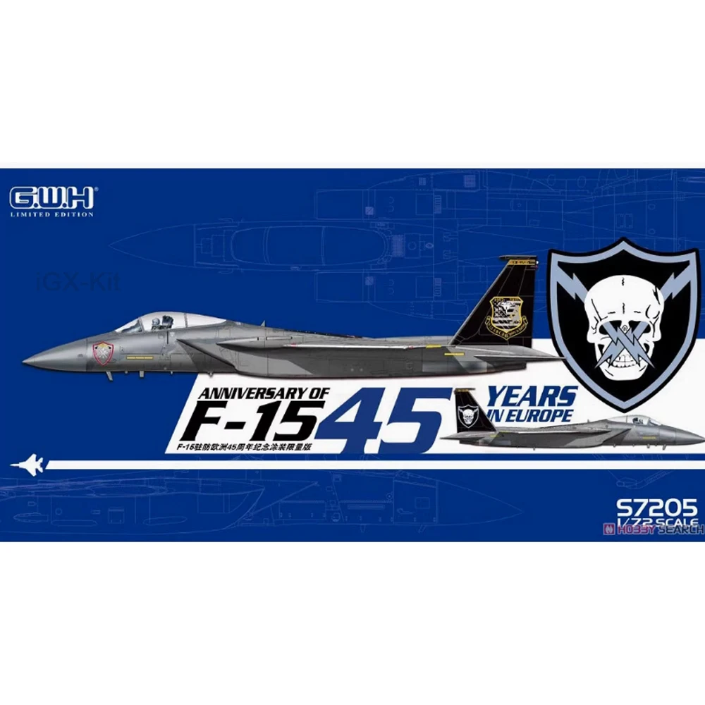 GWH S7205 масштаб 1/72 F15 F-15C Eagle 45 лет в Европе истребитель реактивный самолет хобби