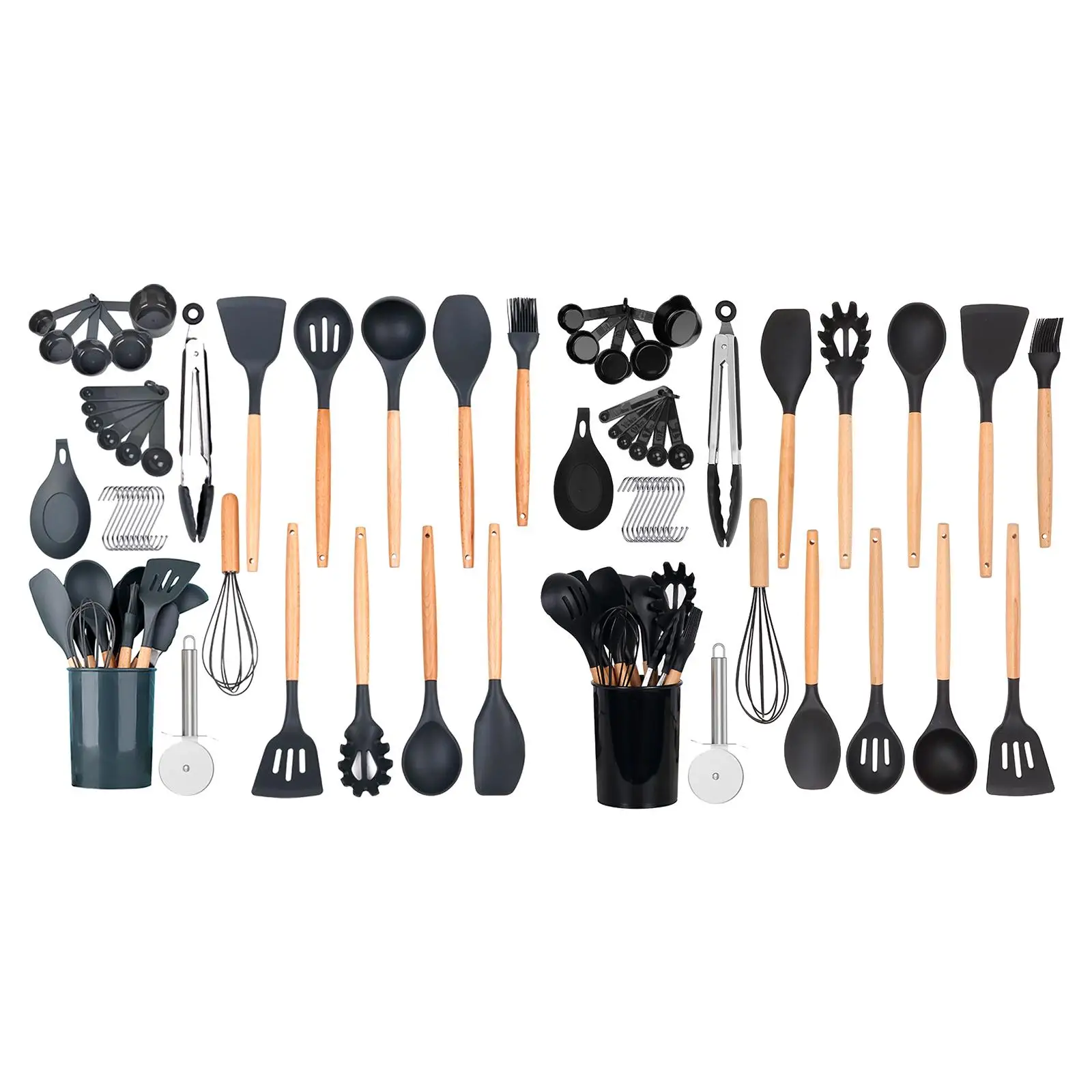 

Кухонная посуда, Профессиональная многофункциональная с держателем для ложки и тепловой щеткой, кухонная посуда, набор из 35х устойчивых гаджетов, венчик