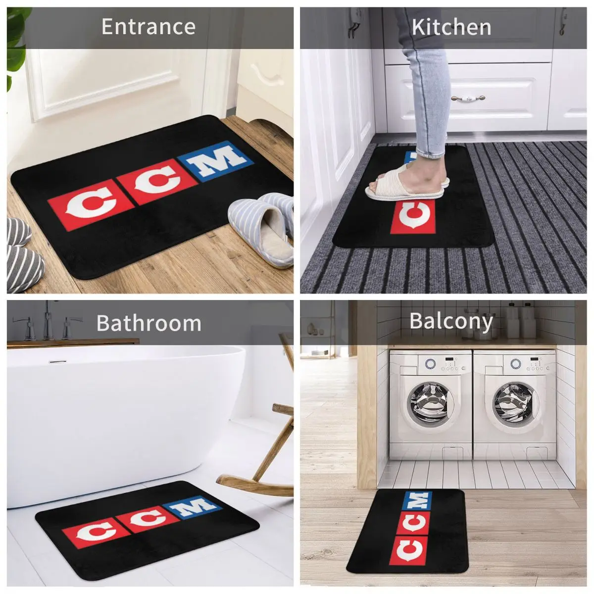 Нескользящий коврик с логотипом CCM в стиле ретро напольный впитывающий ковер для