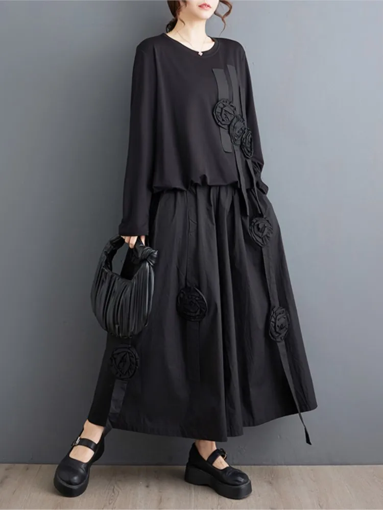 Женский повседневный комплект из 2 предметов блузка свободного кроя с оборками и