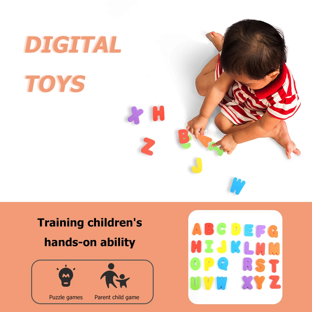 

1 Set Letter Digital Blocks Puzzle Bathroom Accessories Educational Color Cognition Kids Learning Study Toy Gifts