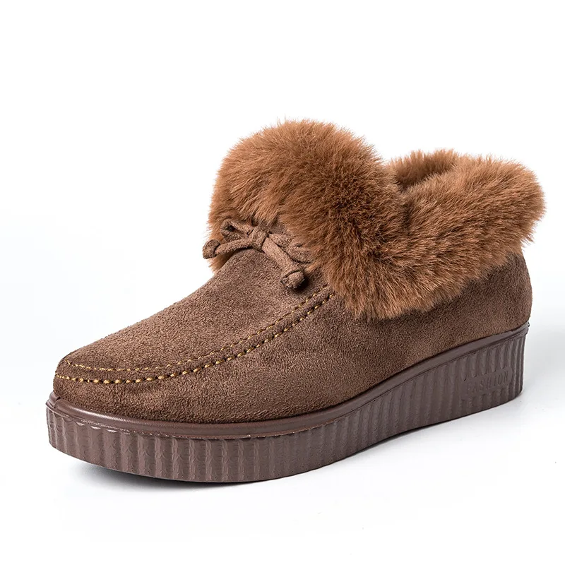

Women's Loafers Warm Moccasins Flat Shoes Plush Ladies Causal Non Slip Woman Flock Comfortable Flats Female Fashion boots