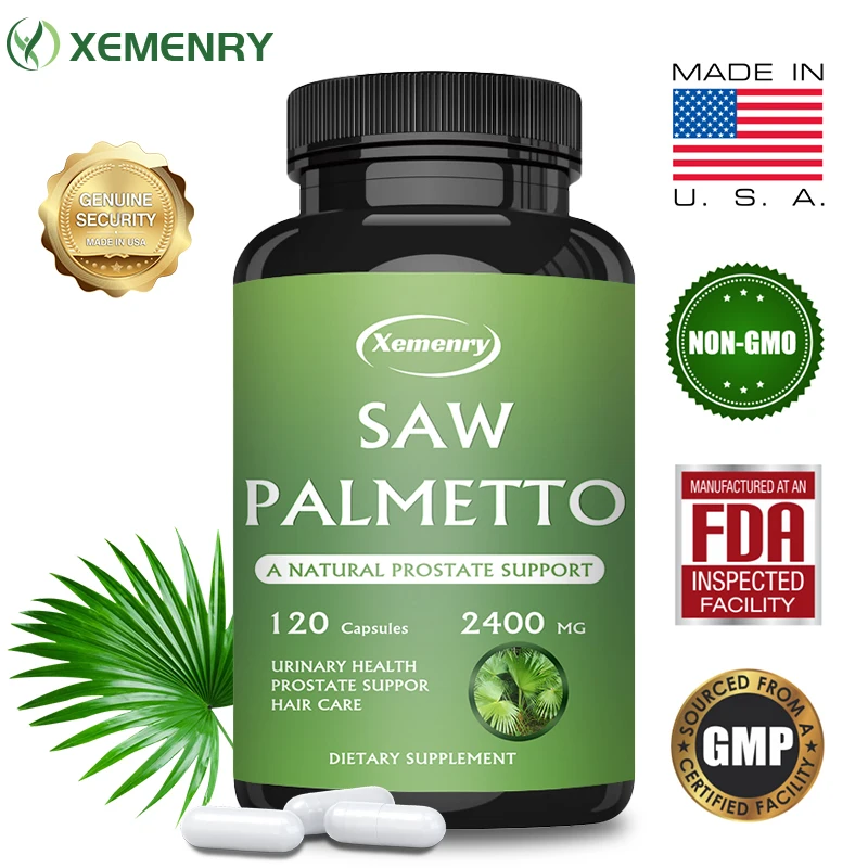 

Saw Palmetto Supplement Promotes Prostate Health - Reduces Hair Loss - Healthy Urination Frequency - Helps Block DHT