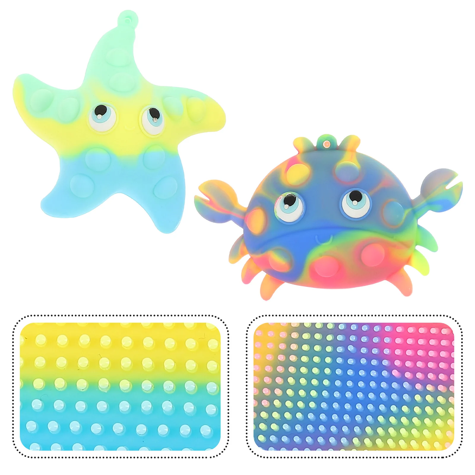 

2 Pcs Baby Scrubs Silicone Bath Brush Handheld Bathing Crab Cute Kids Silica Gel