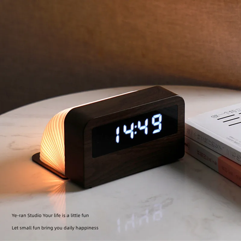 Clock book Light Desktop Page-turning Folding LED Small Night Light Home USB Charging Colorful Ornaments Business Wedding Gifts