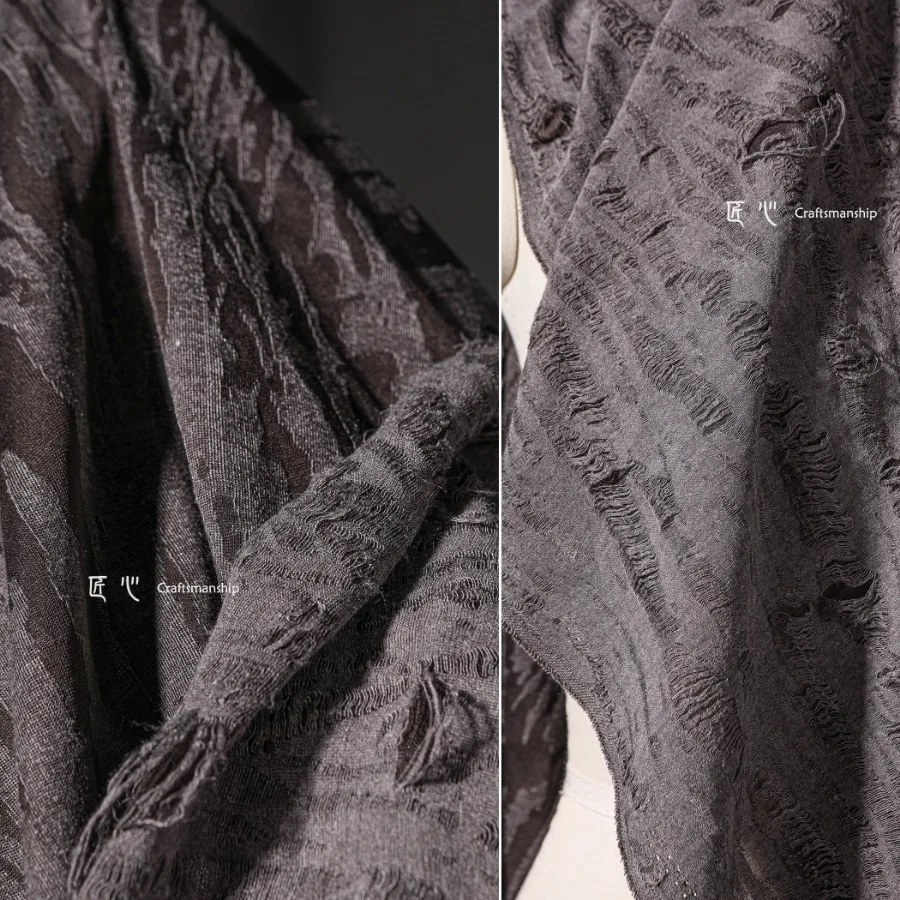 

Кофейные вертикальные полосы растягивающиеся трикотажные градиентные текстуры переработанный шарф джемпер куртка Дизайнерская одежда ткани
