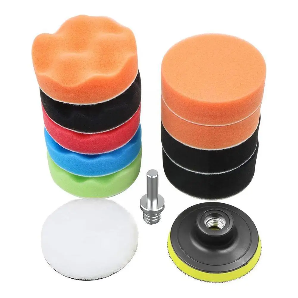 

3 Inch Car Polishing Pad Sponge Car Polisher Waxing Pads Wool Wheel Buffing Kit For Car Polisher Drill Adapter Removes Scra Y8q5
