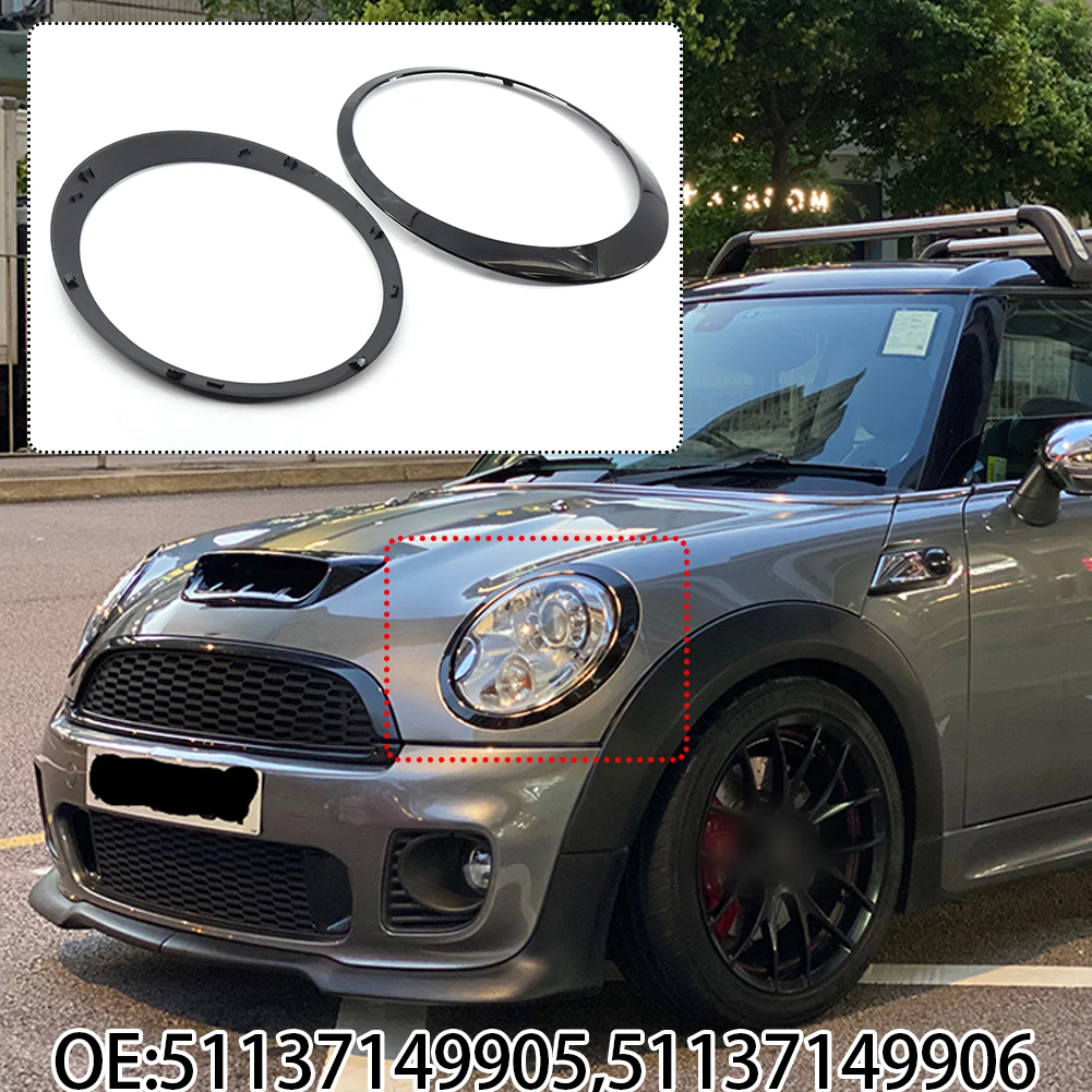 Глянцевые черные накладки на фары новинка для MINI Cooper S R56 R57 R55 Clubman 2007-2015 наклейка