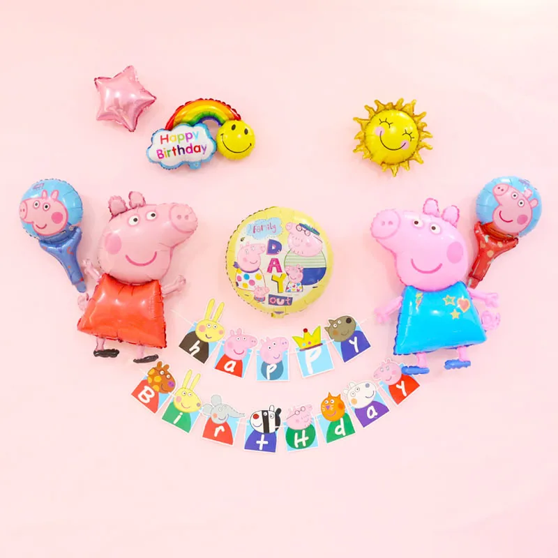 

Peppa Pig Balloon Set Aluminum Film Balloons Children's Birthday Party Party Decoration Sets Children's Toys Gifts