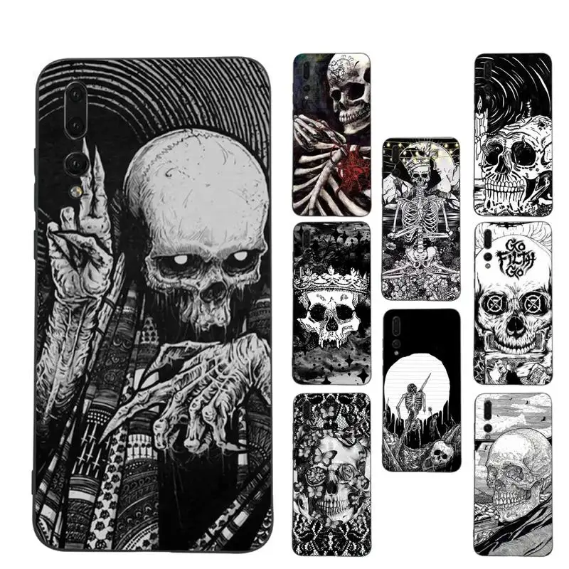 

Gothic Fashion Skull Phone Case for Samsung A51 A30s A52 A71 A12 for Huawei Honor 10i for OPPO vivo Y11 cover
