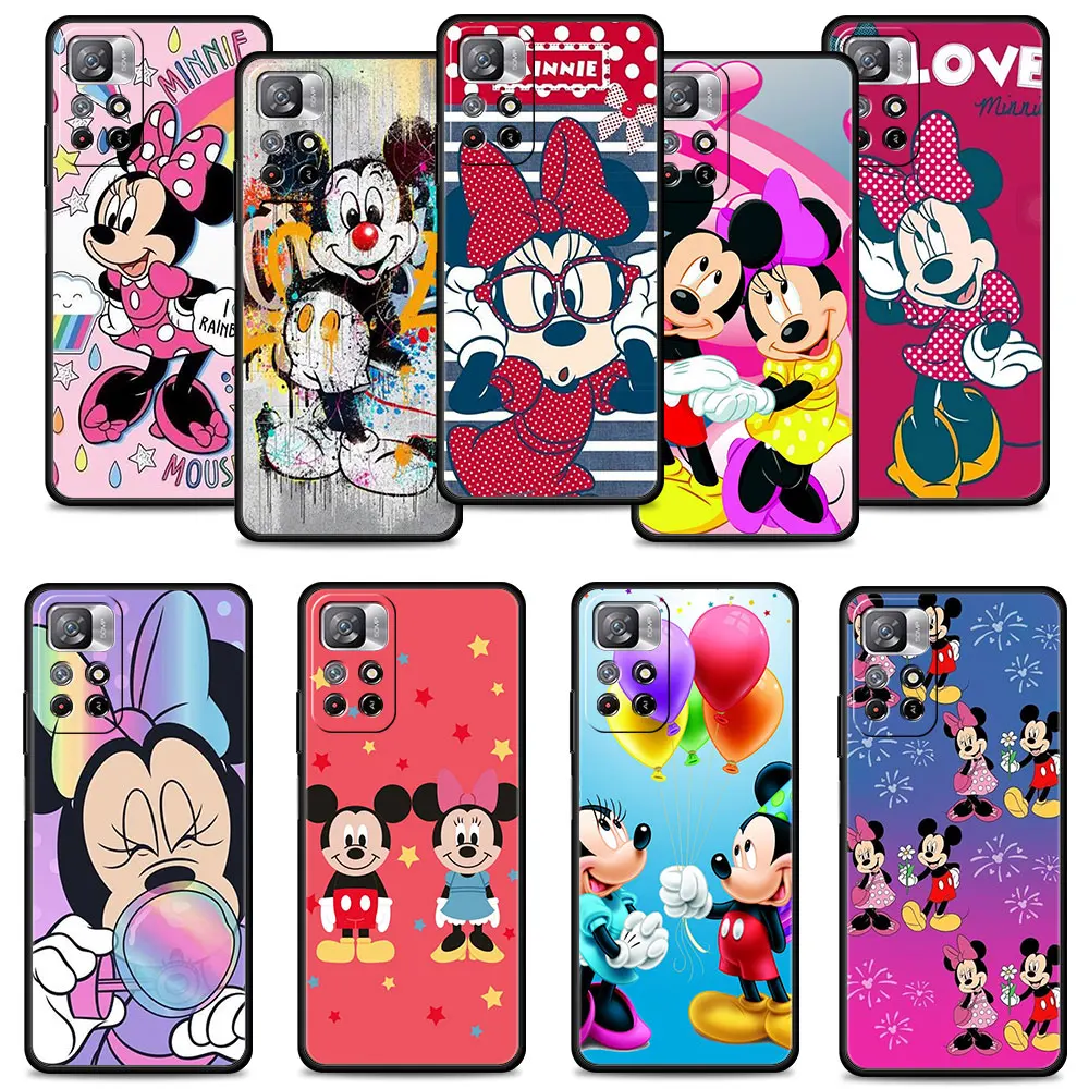

Disney Minnie Mouse Balloon Phone Case For Redmi Note 11 11S 11T 10 9 8 8T 9T 9S Pro 9C 9A 10C K40 K40S K50 Soft Cover