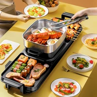2200W New Cooking Baking Integrated Pot Double Control Korean Multi Cooker Electric Baking Pan Oven Barbecue Hot Pot Soup Pot