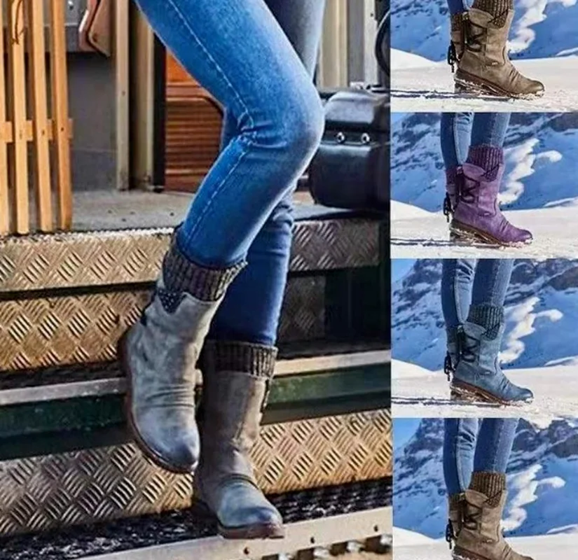 

Leather Women Boot Low Heel High Boots Shoes Woman Autumn Vintage Shoe Chaussures Femme Zapatos Mujer Sapato Platform Boots