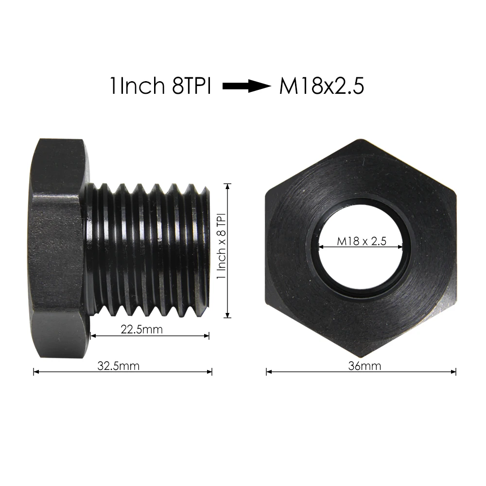 Адаптер патрона для токарного станка по дереву M33x3.5/M18x2.5/1-8TPI/1/4 ''x16