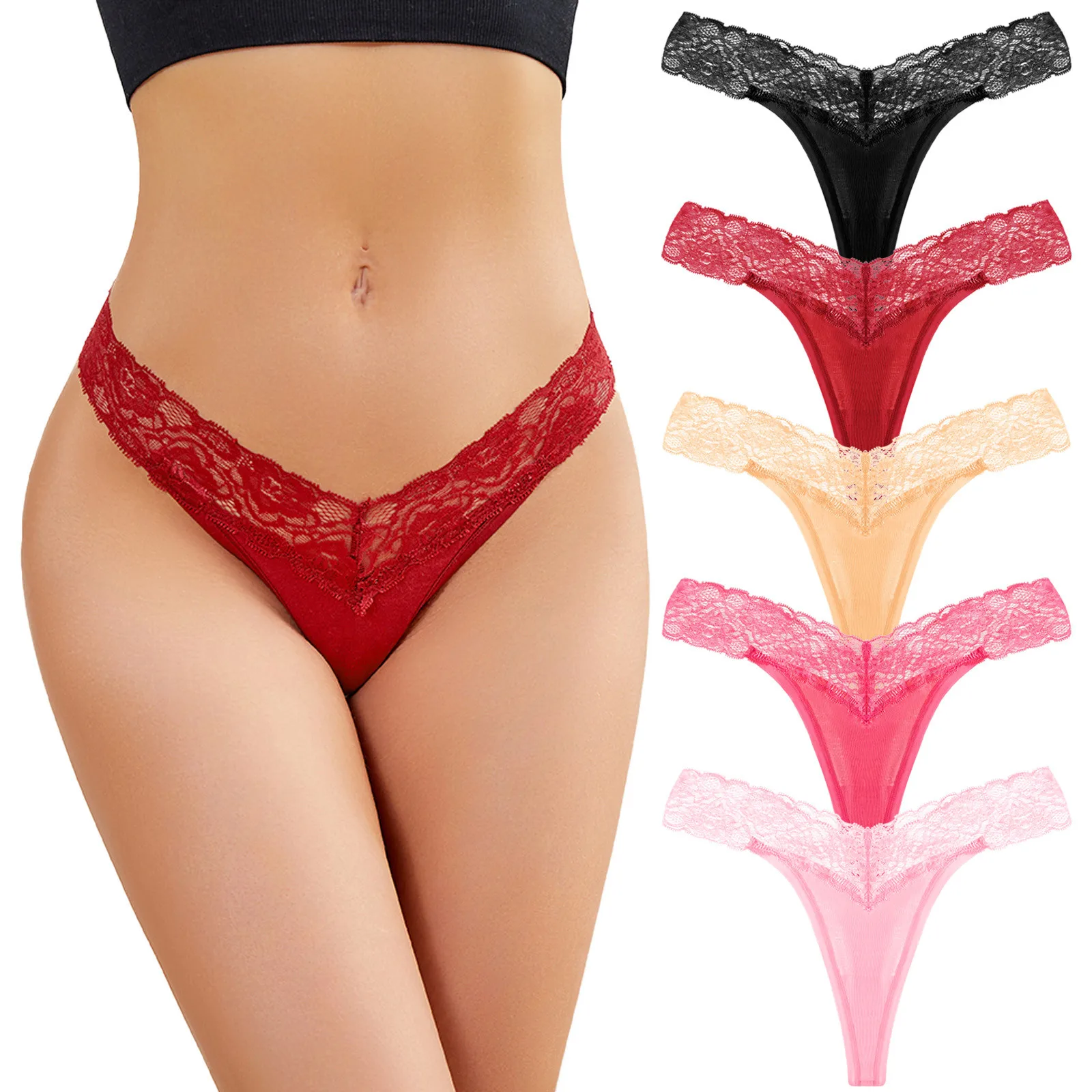 

Underpants Patchwork Color Underwear Panties Bikini Solid Womens Briefs Knickers Christmas Gift 1 Piece B Dress Small