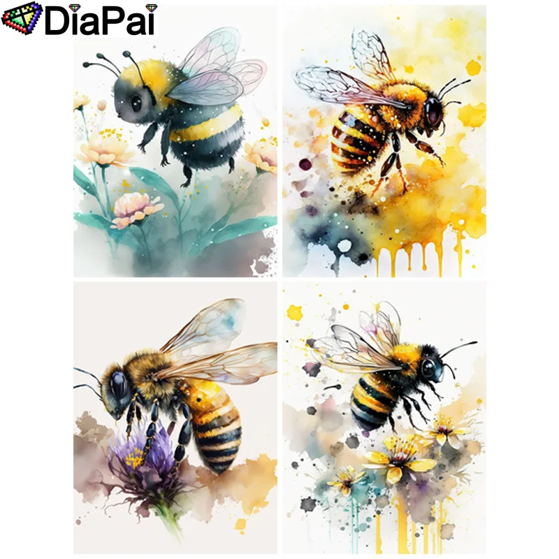 Картина диафай с алмазной вышивкой пчела алмазная живопись полный квадратный