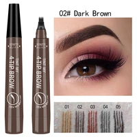 5 natural color eyebrow 3d liquid pen waterproof 4 fork pencil brow eyes makeup female cosmetics eyebrow tint fashion