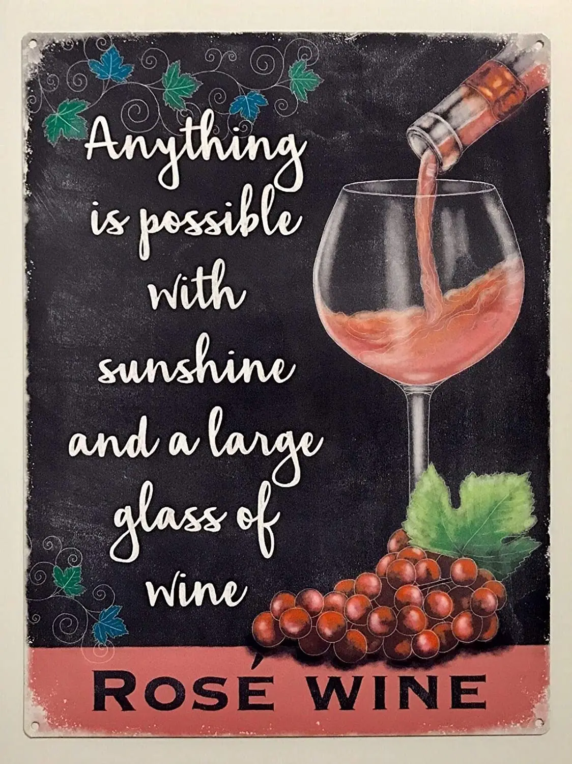 

Металлические оловянные знаки, винтажные настенные украшения для розы, вина, кухни, дома, гаража, бара, ретро-арт-знаки, 12X8 дюймов