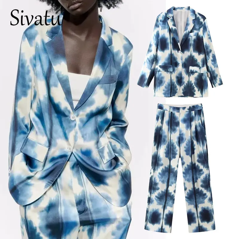 

Женский офисный костюм Sivatu, комплект из двух предметов, свободного покроя