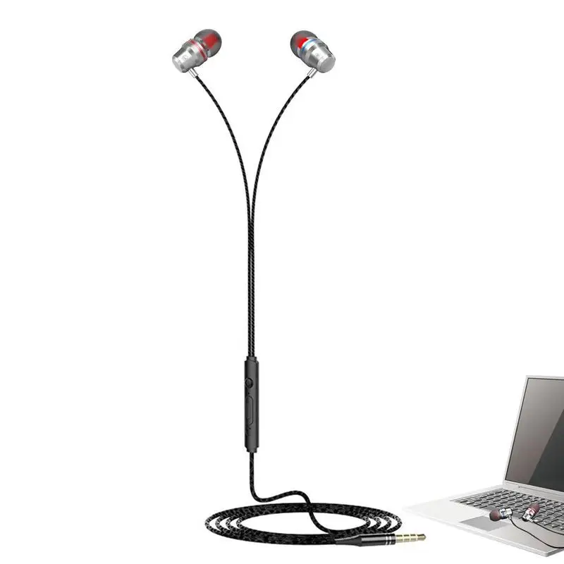 

In-ear Earbud Headphones With Mic Wired Earbuds 3.5mm Headphones With Heavy Bass Volume Control Earphones For Smartphone