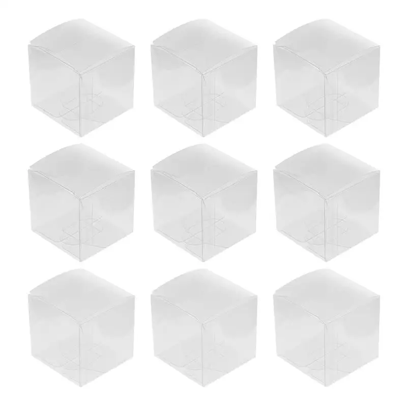 

50pcs 5x5cm Clear PVC Packing Box Gift Packaging Boxes Wedding Party Candy Box Party Favors Gift Treat Boxes