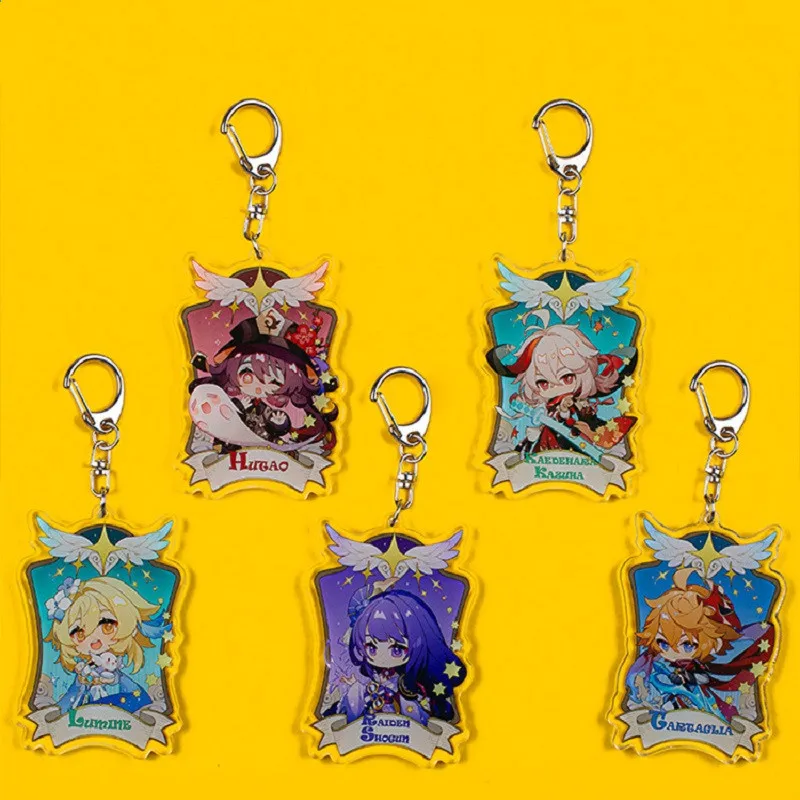 

Anime Genshin Impact Diy Keyrings Acrylic Figure Raiden Shogun Yae Miko Cosplay Keychain Kawaii Bag Car Key Chains Pendant Gift