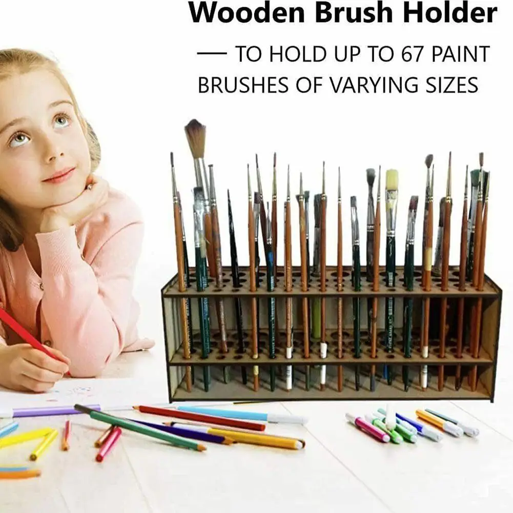 

1pcs New Portable Paint Brush Pens Hold Watercolor Drawing Holder Stand Supplies For Students Desk Organizer