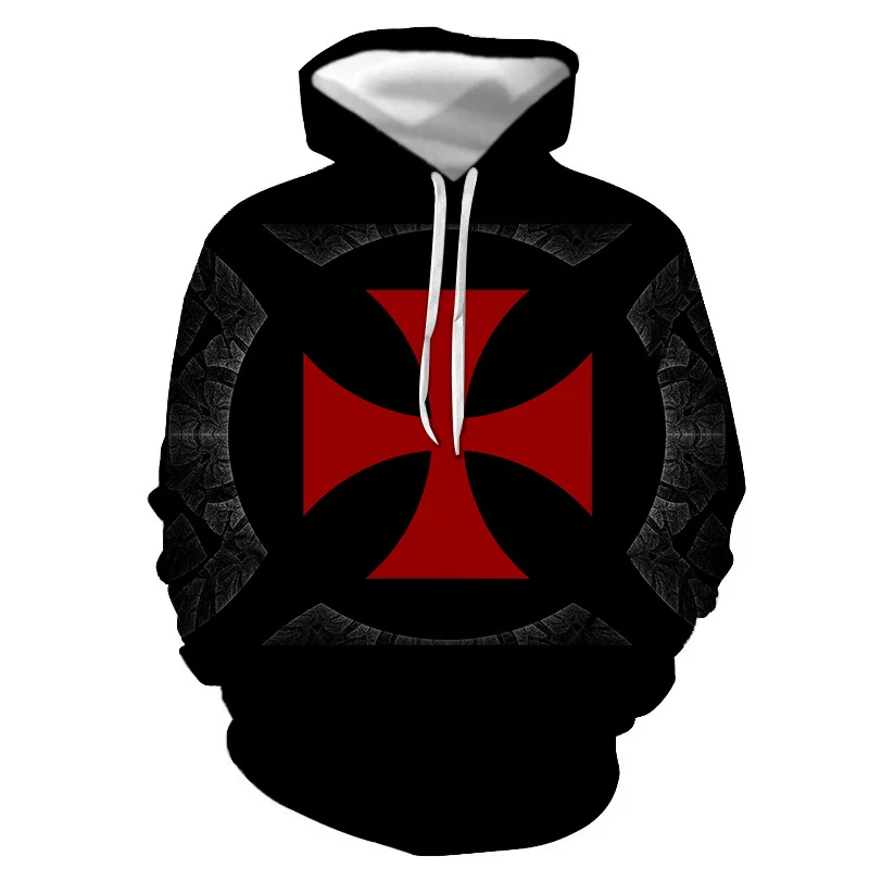 

Knights templar logotipo 3d hoodies homem/mulher outono inverno harajuku moletom casual 3d impressão roupas com capuz masculino