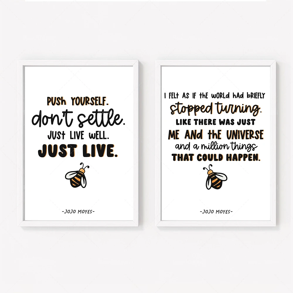 

Jojo Moyes Book Quote Prints / Before Me / Still Me / Motivational Wall Art Poster Bedroom Home Decor / Motivational Words