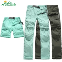 womens summer cargo pants women trekking sport quick dry trousers removable outdoor campinghiking pants female shorts aw031