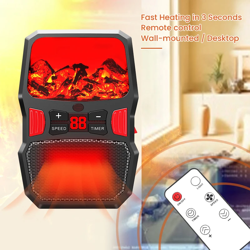 

Portable 1000W Electric Heater Mini Desktop Fan Heater PTC Ceramic Heating Warm Air Blower Warmer Machine for Winter Home Office