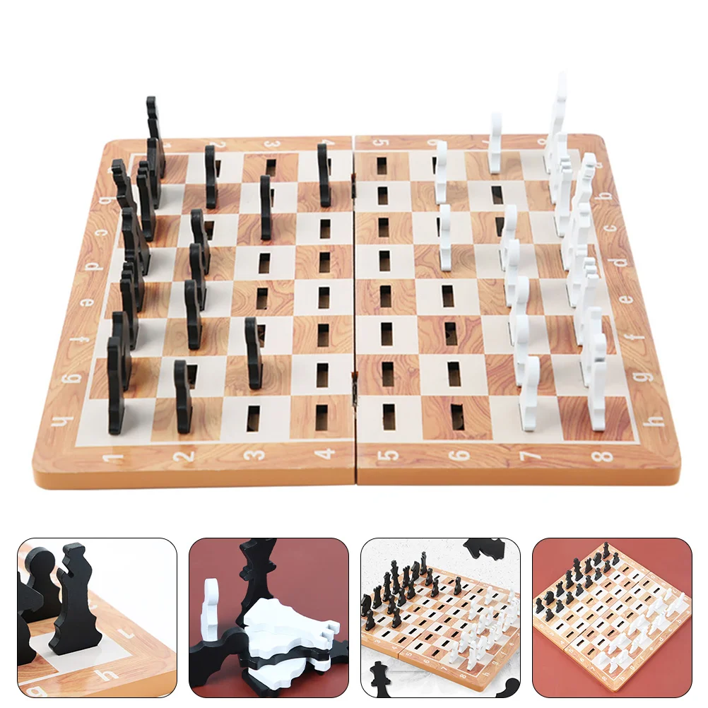

1 Set Wooden International Chess Plaything Children Educational Chess