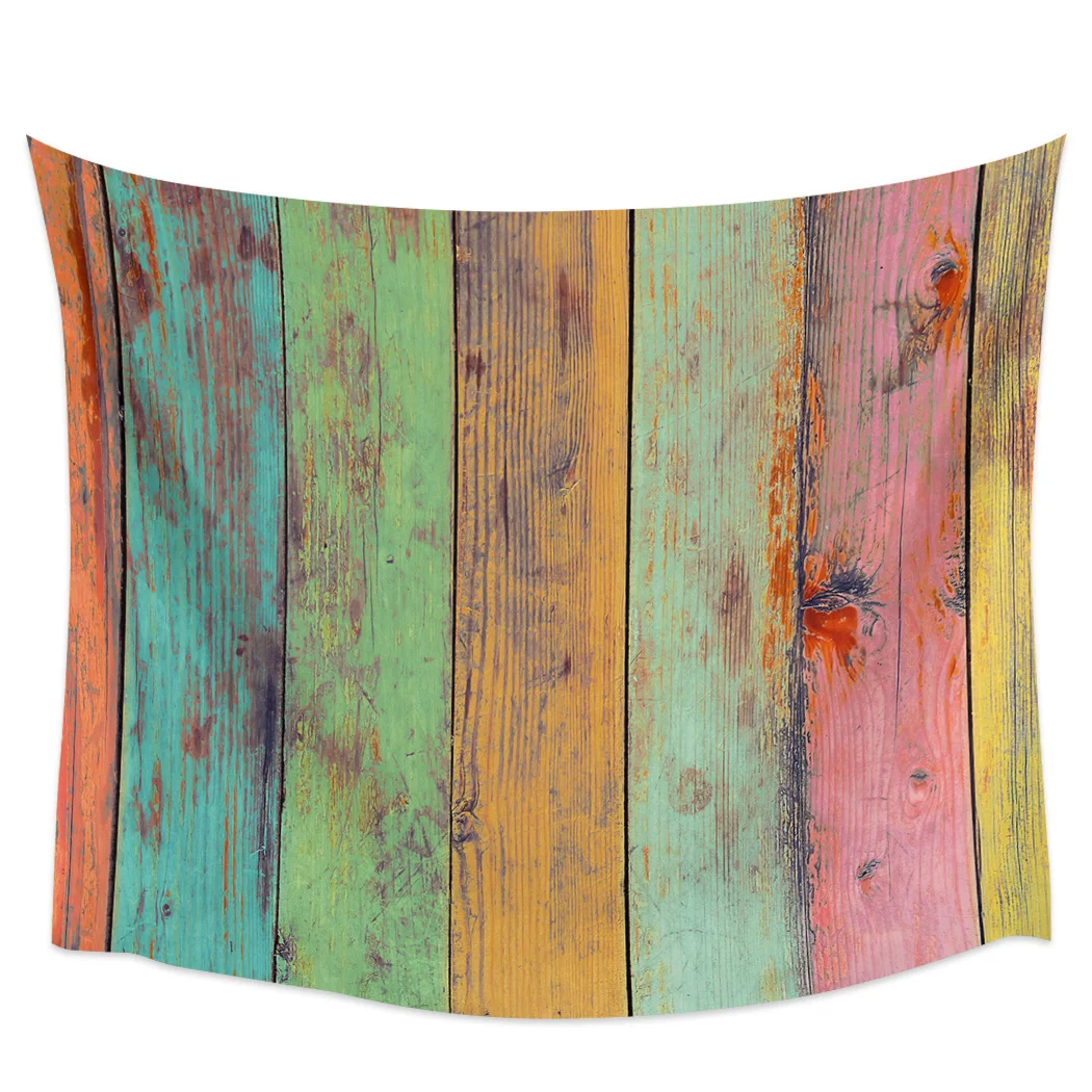 

Colorful Wood Board Tapestry Background Wall Covering Home Decoration Blanket Bedroom Wall Hanging Tapestries