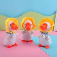 cute idyllic big white goose pendant cartoon keychain plush toy doll mini plush toy backpack ornaments small gifts for children