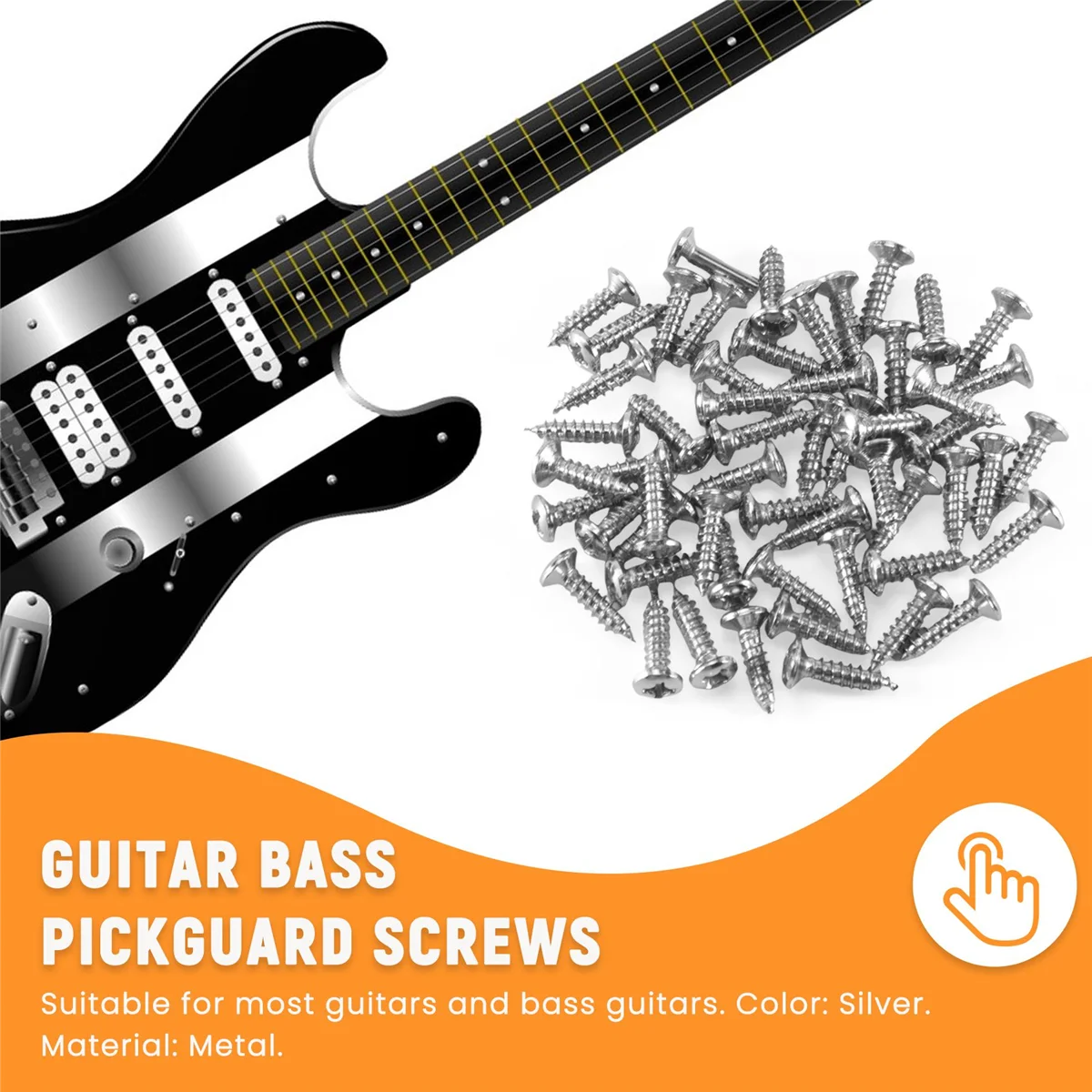 Винты 50 шт. для бас-гитары серебристые защиты от царапин