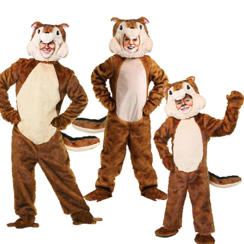 

Halloween Cosplay Children's Day Stage Performance Costume Children Adult Animal Tamias Costumes Tamias Jumpsuits