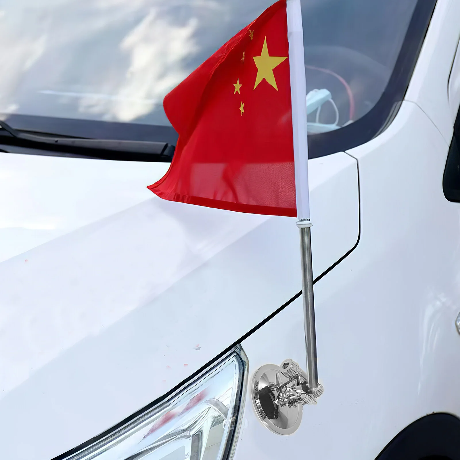 

Window Flag Pole Metal Holder Suction Cup Bracket Car Flagpole Supplies Multi- Use Base Stands Mounting