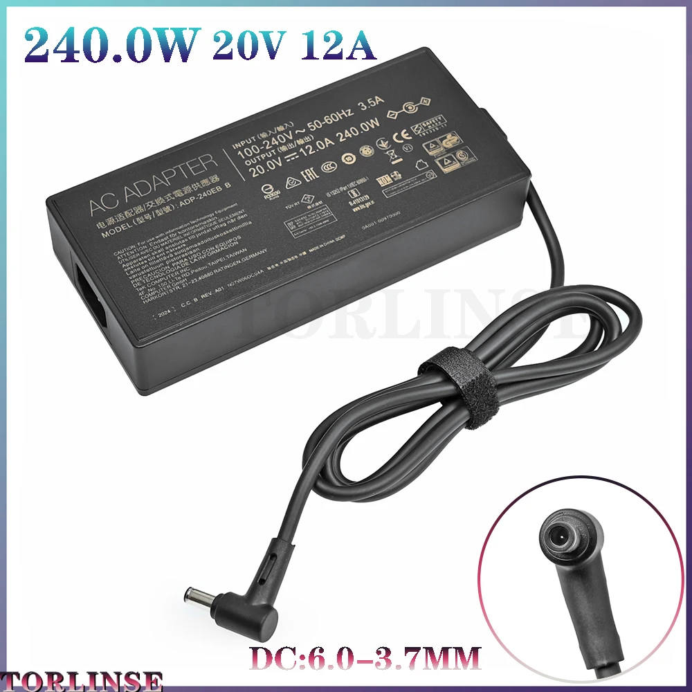 Новинка зарядное устройство для ноутбука 20 в 12 а 240 Вт с адаптером переменного тока для ASUS ROG 15 GX550LXS RTX2080, источник питания ADP-240EB B 6,0X3,7 мм