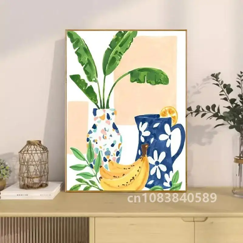 PhotoCustom Картина по номерам Флора для взрослых Пейзажная краска на холсте DIY Рамка