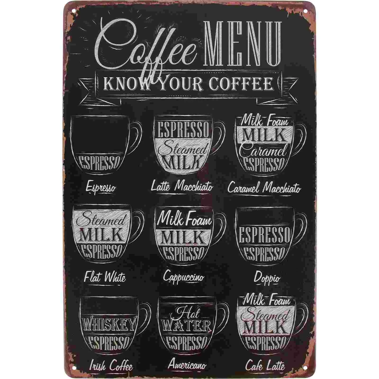 

Coffee Sign Poster Bar Tin Menu Metal Wall Signs Decor Vintage Retro Cafe Accessories Board Plaque Picture Pub Know Your