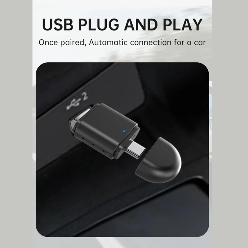 Беспроводной адаптер 2-в-1 Carplay Android Auto Smart AI Box Dongle Поддержка USB и Type-C Проводной к