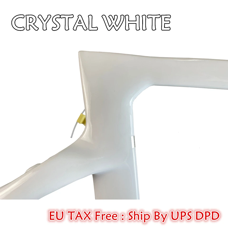 

CRYSTAL White F F14 Carbon Bike Road Frames T1100 1K Fork Seatpost Headset Clamp Talon Handlebar Ship By XDB UPS DPD For EU