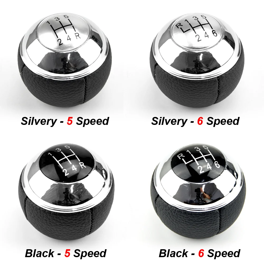 

Manual 5 Speed 6 Gear Shift Knob Shifter Lever Leather Chrome For MINI R50 R52 R53 Cooper 2001-2008 25117542272