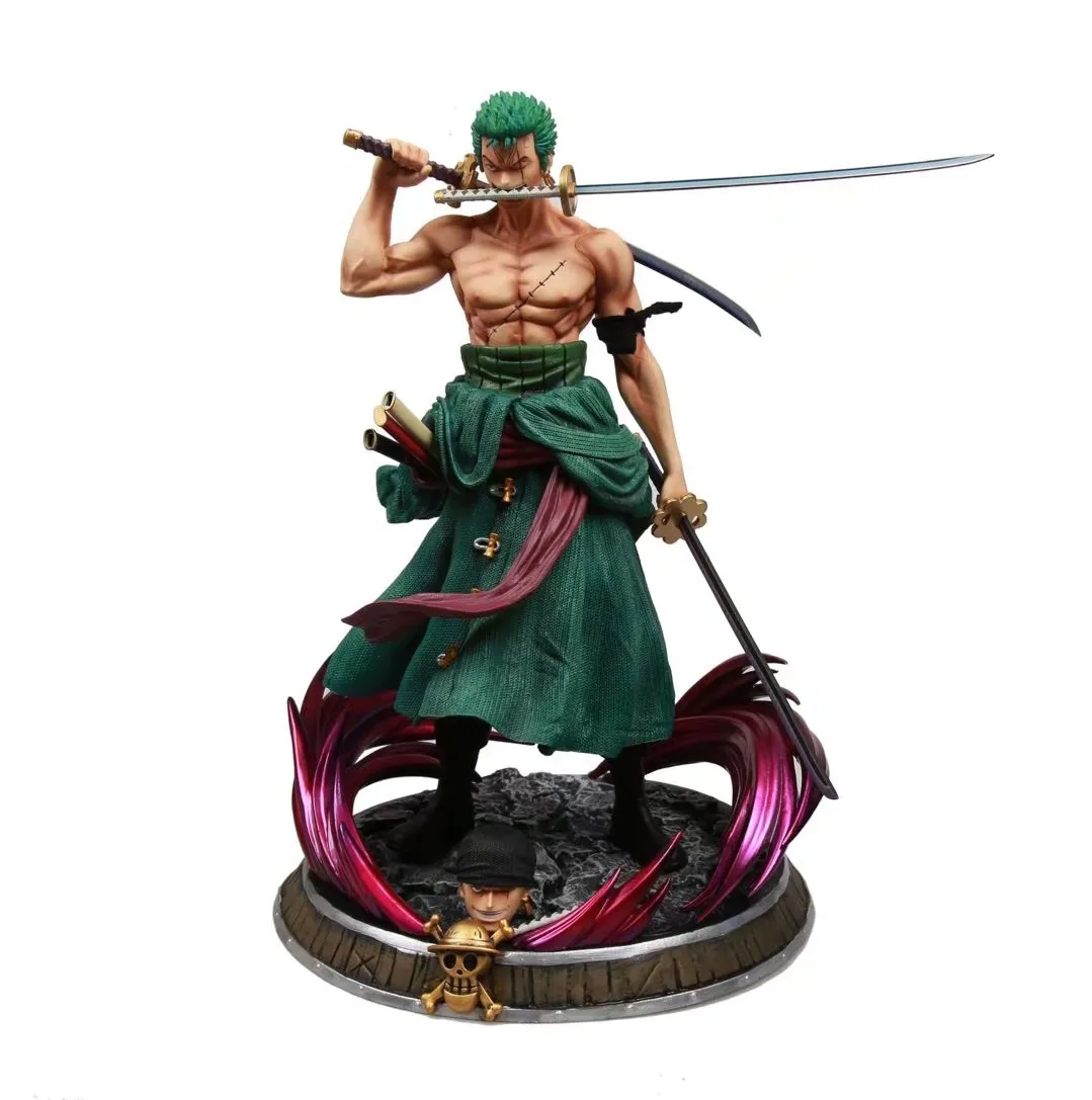 ONE piece Series Toy Figures Anime Sauron Hand-made Three Knife Flow Special Effect Combat Doll Model Ornaments for Child Gift |